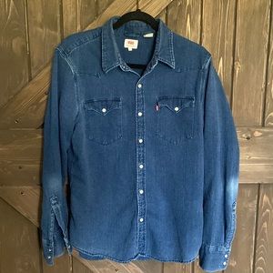 Pearl Snap Denim Button Down